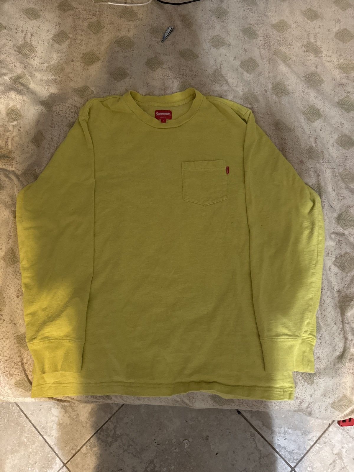 Supreme Neon yellow long sleeve supreme shirt Size US L / EU 52-54 / 3 - 1 Thumbnail