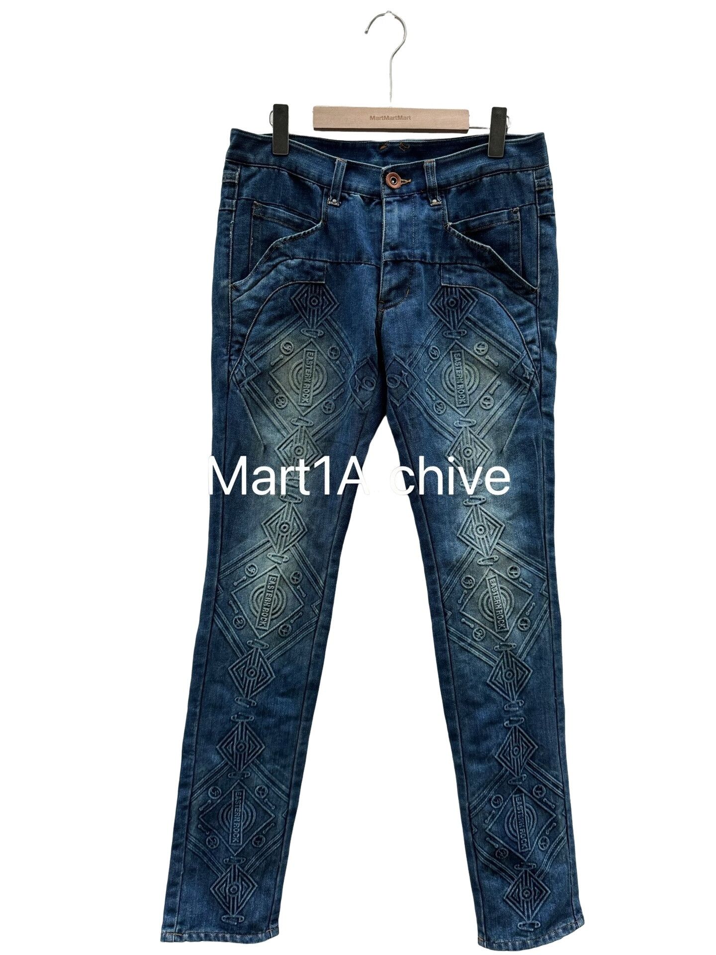 PPFM PPFM Geometric Embossed Denim Jeans US 33 Size US 33 - 1 Thumbnail