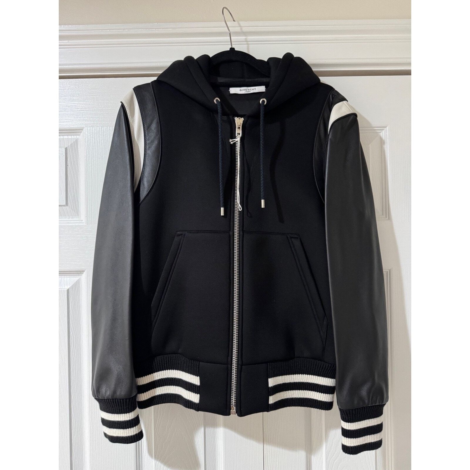 Givenchy Givenchy Neoprene Lambskin Leather Hoodie Teddy Jacket 48 Size US M / EU 48-50 / 2 - 2 Thumbnail