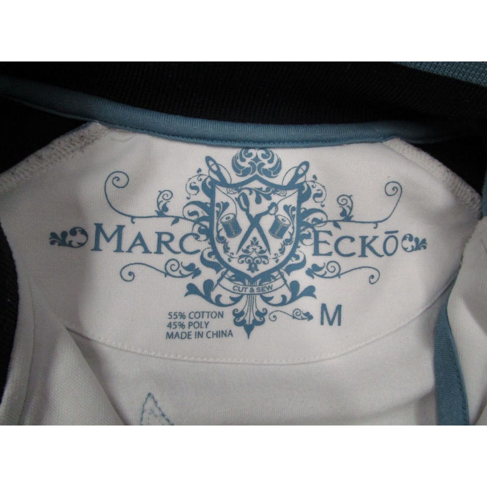 Doublet MARC ECKO Mens White + Blue full zip track jacket w/ double sided CUT SEWN SKULL graphic - Cotton / Polyester blend Shirt Size US M / EU 48-50 / 2 - 2 Thumbnail