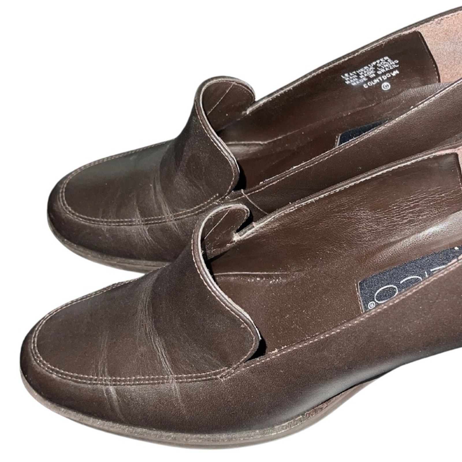Other Vintage Calico Slip on Oxford Loafers Chunky Heel Shoes SZ 7 Size US 7 / IT 37 - 2 Thumbnail