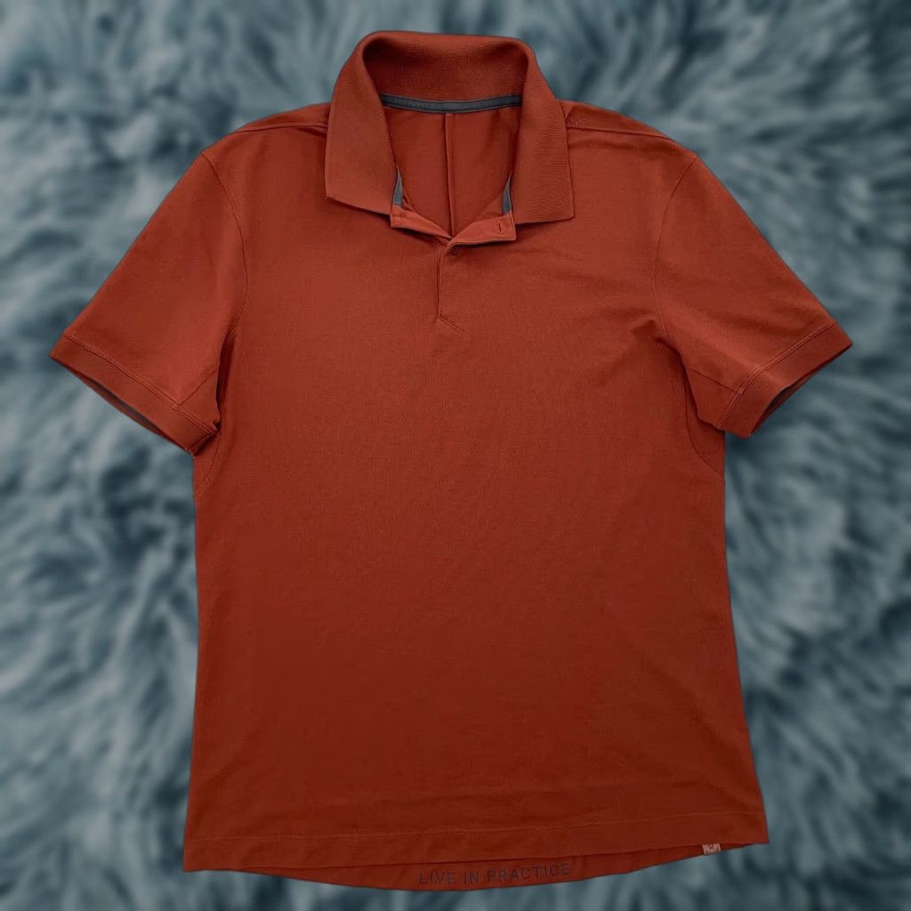 Lululemon Polo Shirt Adult Small Orange Short Sleeve Activewear Mens S