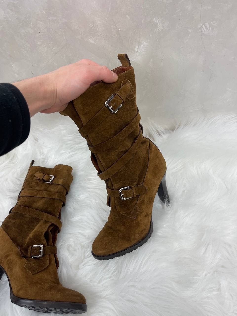 Ralph Lauren Purple Label Ralph Lauren Purple Label Suede Buckle Boots Brown Size US 6 / IT 36 - 3 Thumbnail