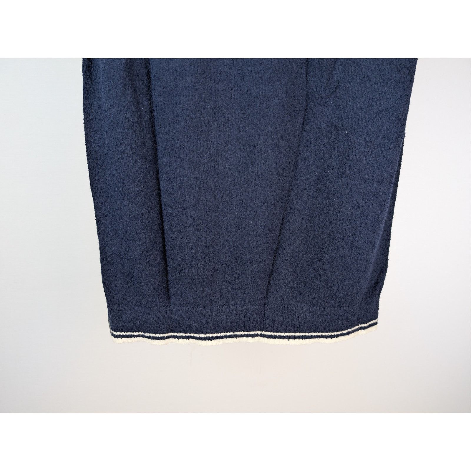 Todd Snyder o1rshd1 CC20 Tipped Boucle Montauk Knit Polo Shirt Navy Blue Size US S / EU 44-46 / 1 - 13 Thumbnail