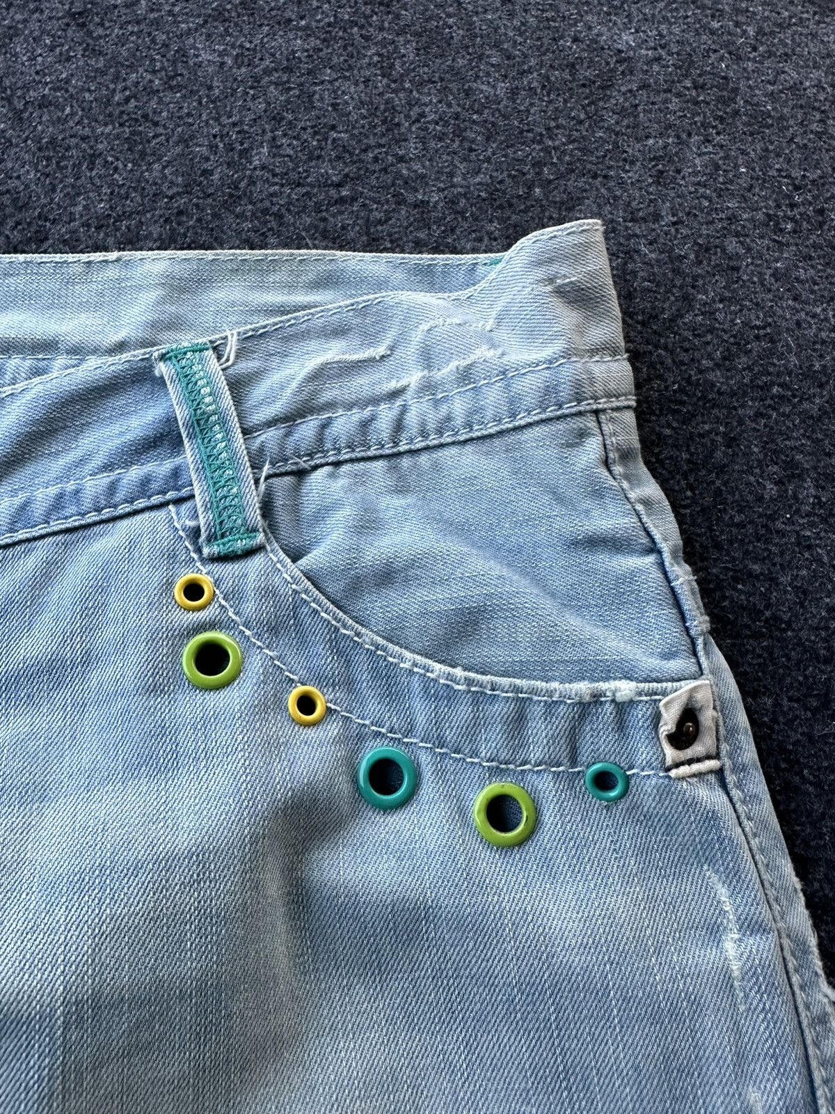 Blue Blue Japan 90s Bluemoon Surf Distressed Vintage Denim D232 Size US 29 - 9 Thumbnail