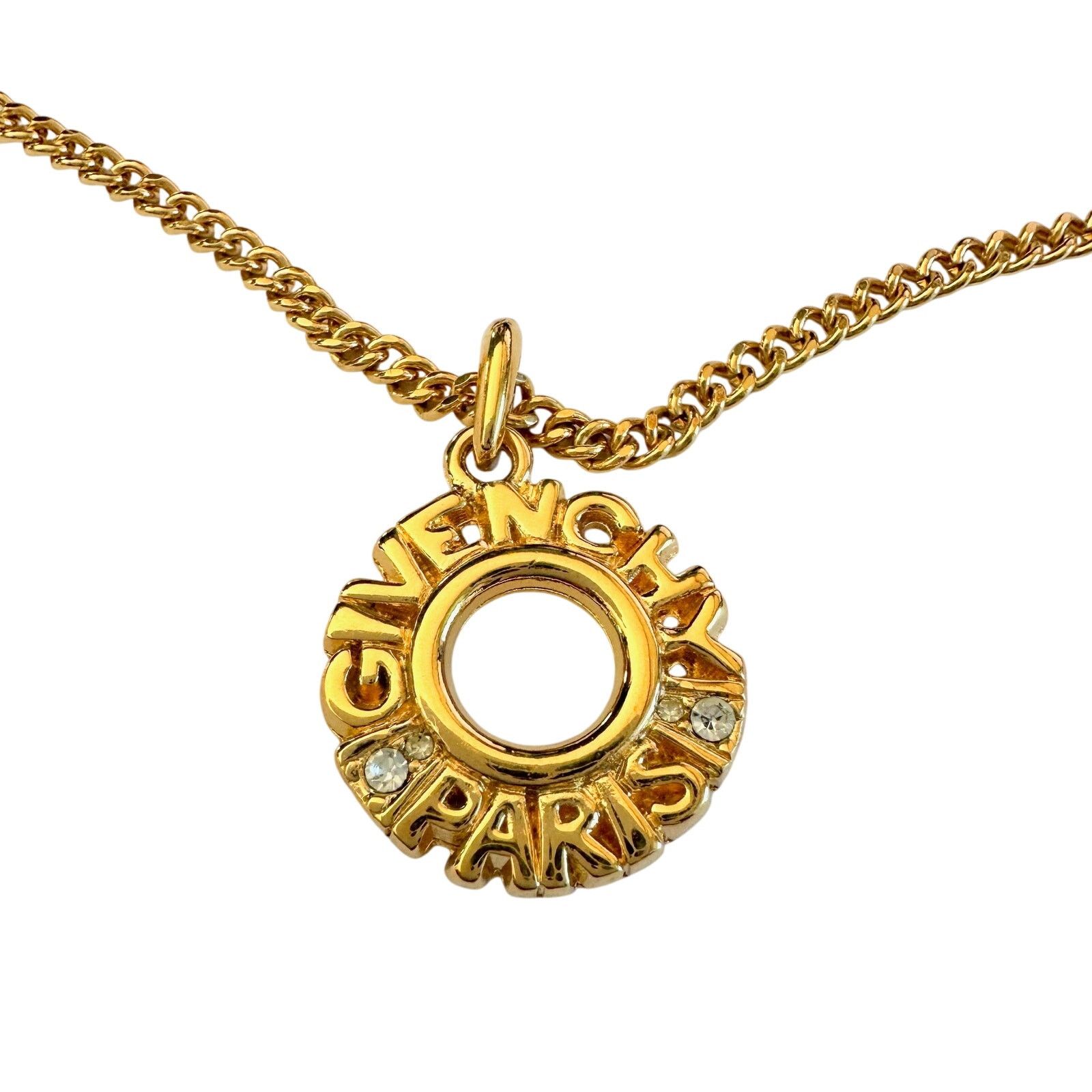 Givenchy Givenchy Paris Round Pendant with Rhinestones Necklace Size ONE SIZE - 9 Thumbnail