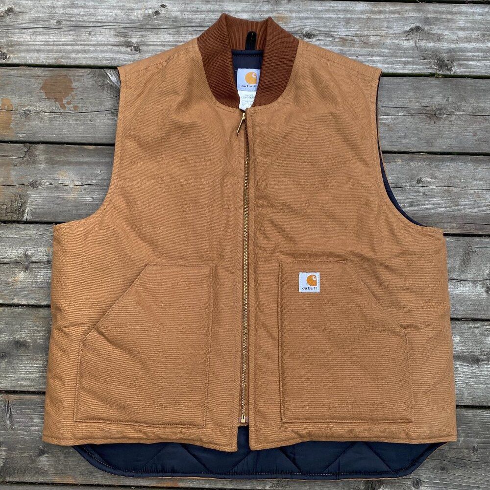 Carhartt Vintage 90s Carhartt Insulated Canvas Vest XL Brown Size US XL / EU 56 / 4 - 1 Thumbnail