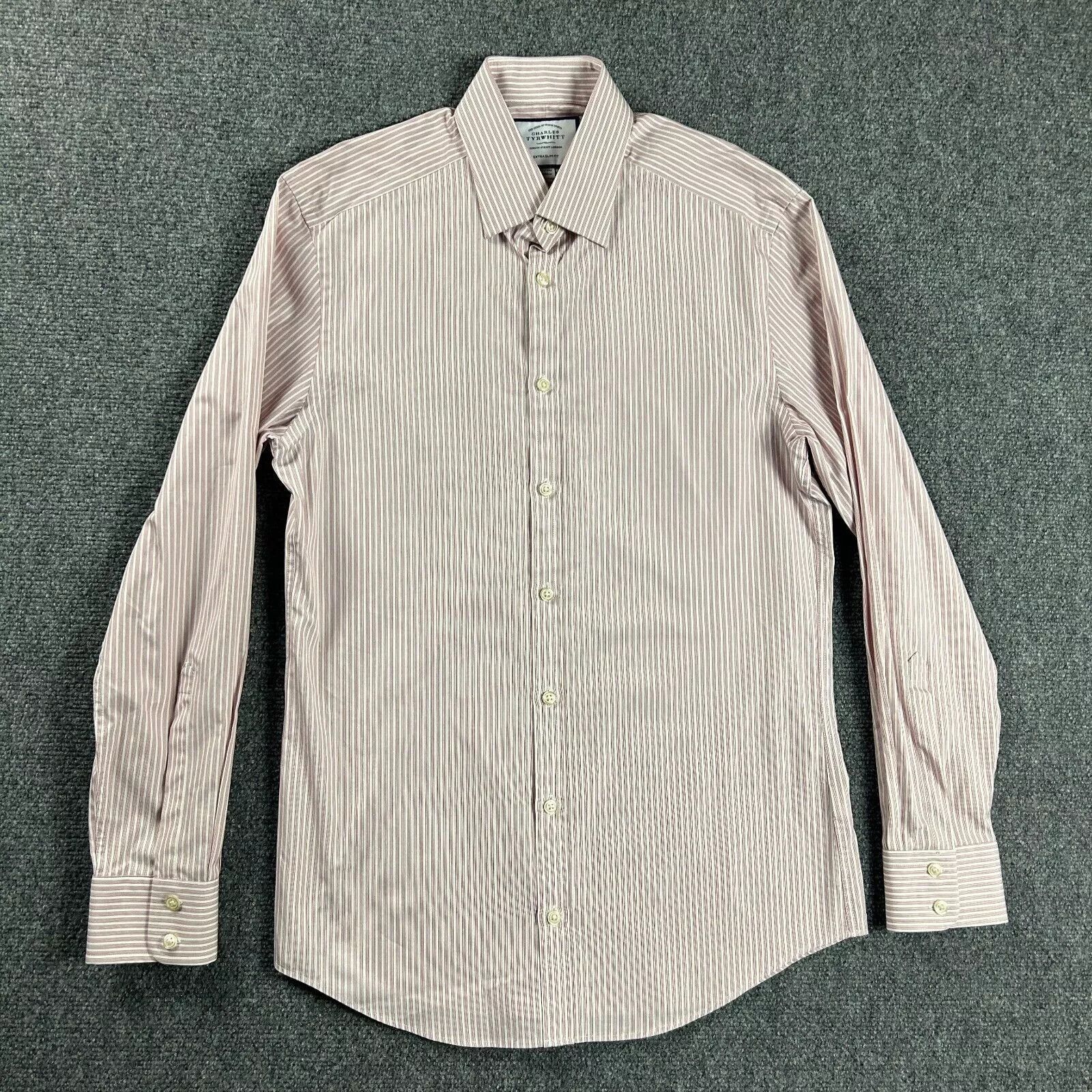Charles Tyrwhitt Charles Tyrwhitt Shirt Mens 15.5 Extra Slim Fit Striped 34in Size US S / EU 44-46 / 1 - 1 Thumbnail