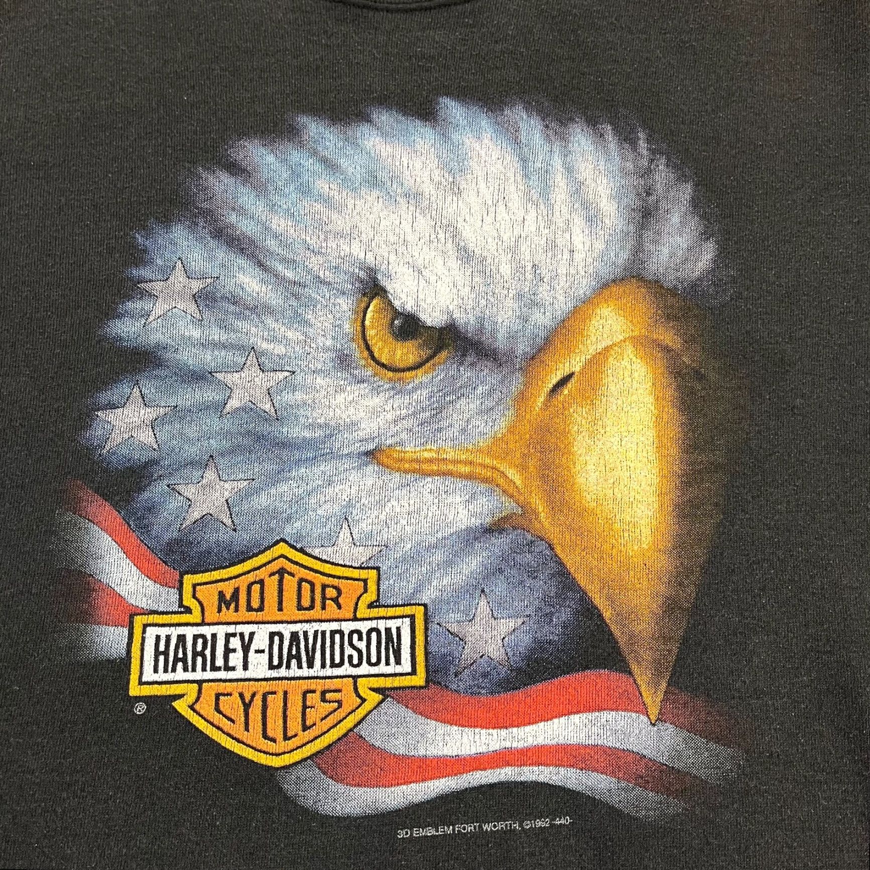 Harley Davidson Vintage Harley-Davidson Sweatshirt Men Large Motorcycle Eagle 3D Emblem 90s 1992 Black Size US L / EU 52-54 / 3 - 3 Thumbnail