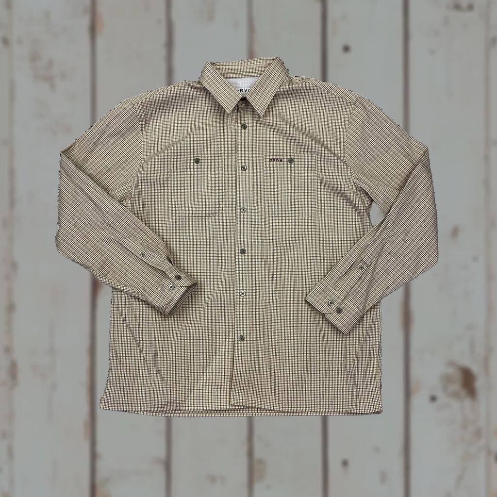 Orvis Orvis Long Sleeve Button Up Shirt Plaid Brown Yellow XL Mens Dress Shirt) Size US XL / EU 56 / 4 - 1 Thumbnail