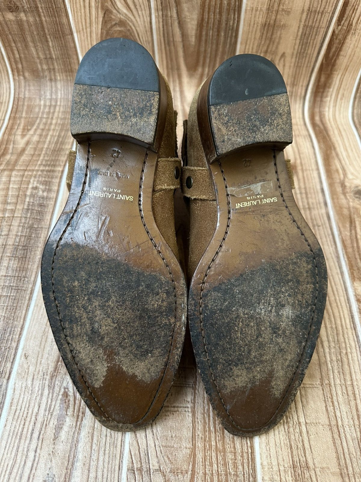 Saint Laurent Paris Hedi Slimane Saint Laurent Wyatt Harness Camel suede Boots Size US 9 / EU 42 - 22 Thumbnail