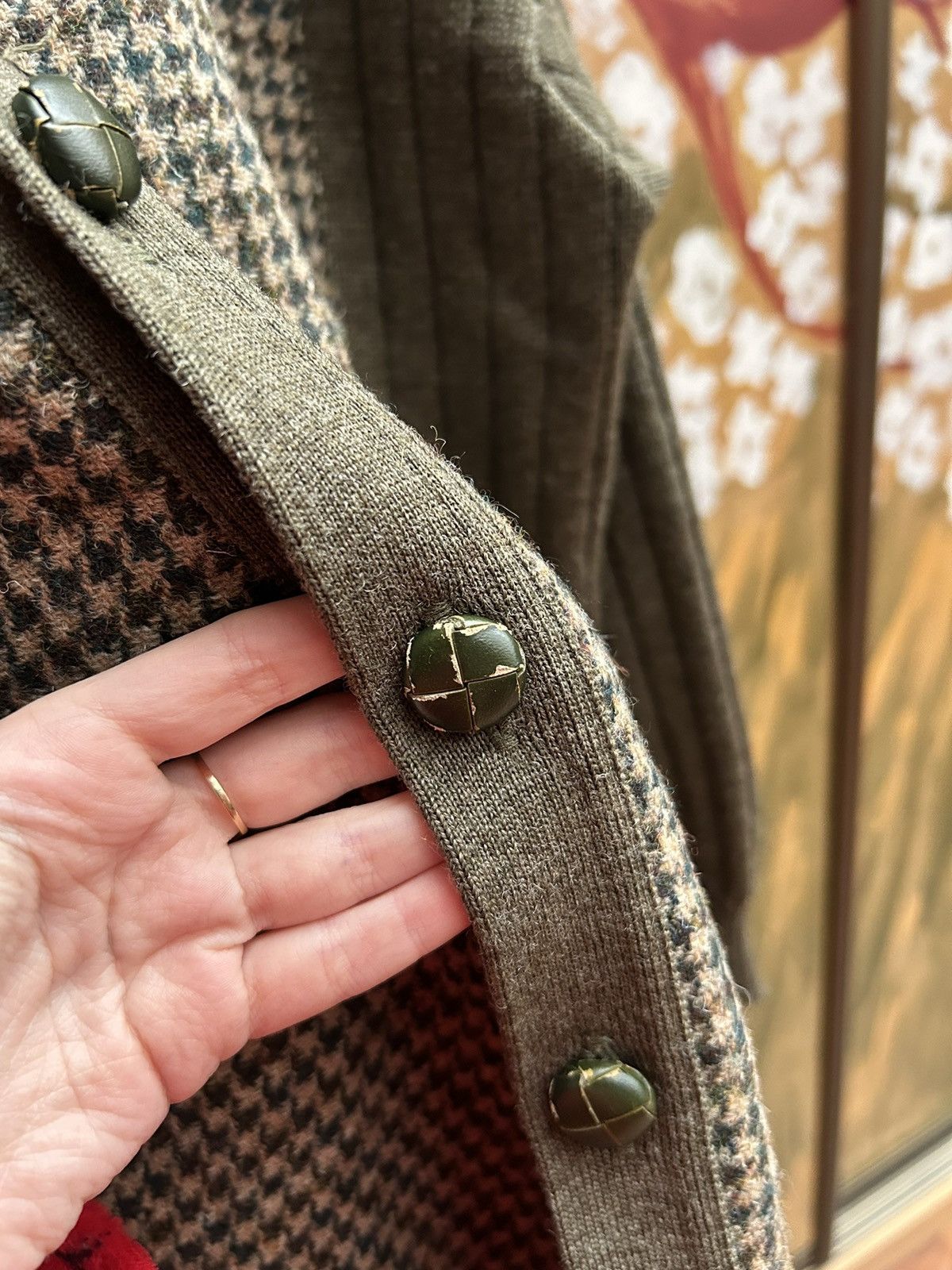 Harris Tweed × Vintage Vintage Kilspindie Harris Tweed Houndstooth Wool Cardigan Size US L / EU 52-54 / 3 - 9 Thumbnail