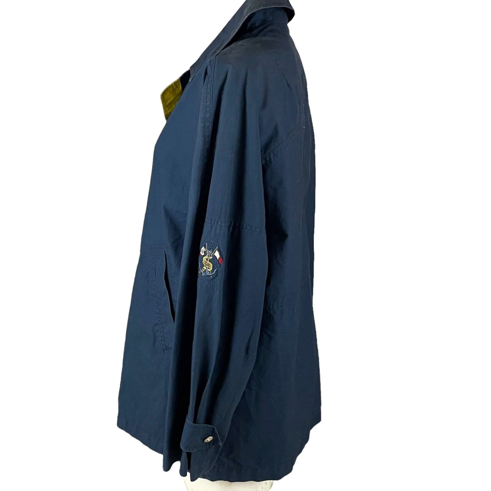 Tommy Hilfiger VINTAGE Tommy Hilfiger Jacket Women’s M Blue 90s Windbreaker Zip Pockets Logo Hip Hop Rain Nautical Decade 1990s Size M / US 6-8 / IT 42-44 - 3 Thumbnail