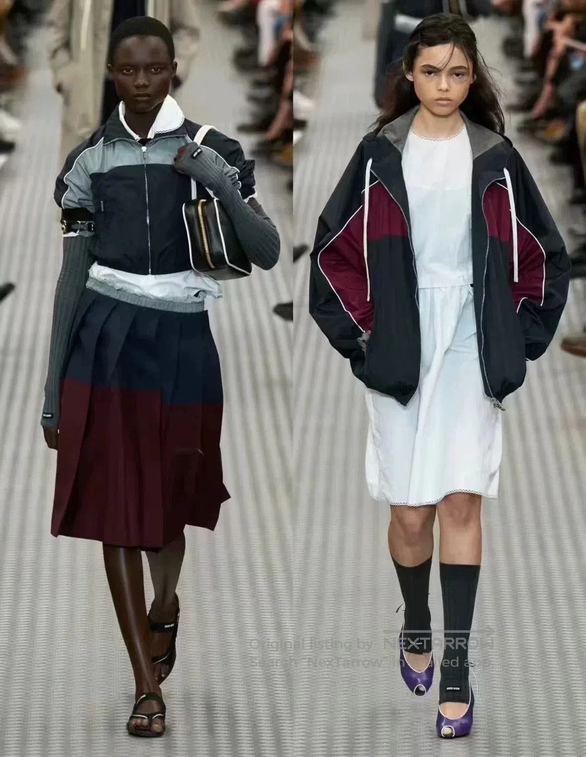 Miu Miu Miu Miu Women's Colorblock Lightweight Jacket. Size XS / US 0-2 / IT 36-38 - 2 Thumbnail