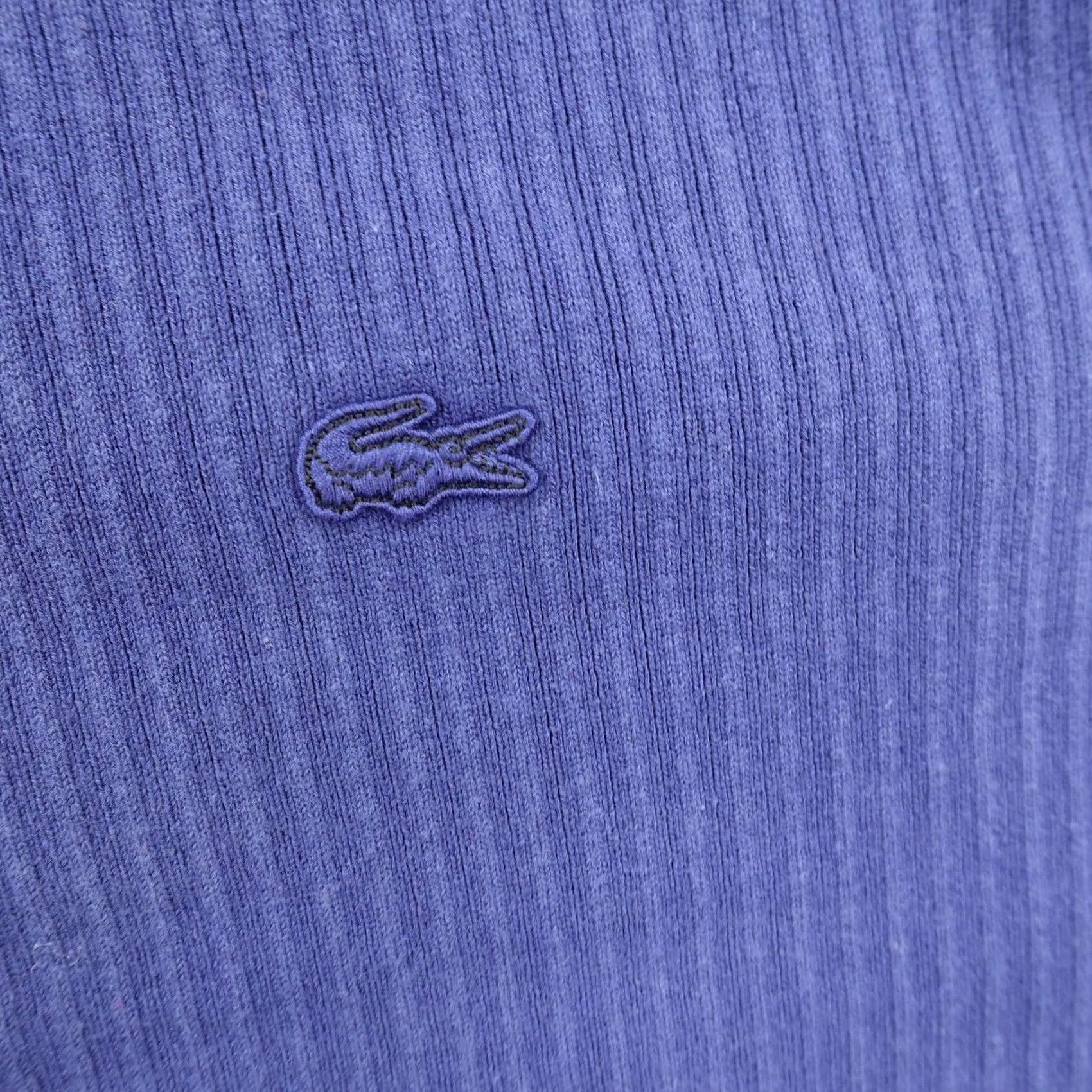 Lacoste Lacoste Sweater Mens XL Blue Ribbed Crew Neck Pullover Croc Logo Linen Blend Size US XL / EU 56 / 4 - 4 Thumbnail
