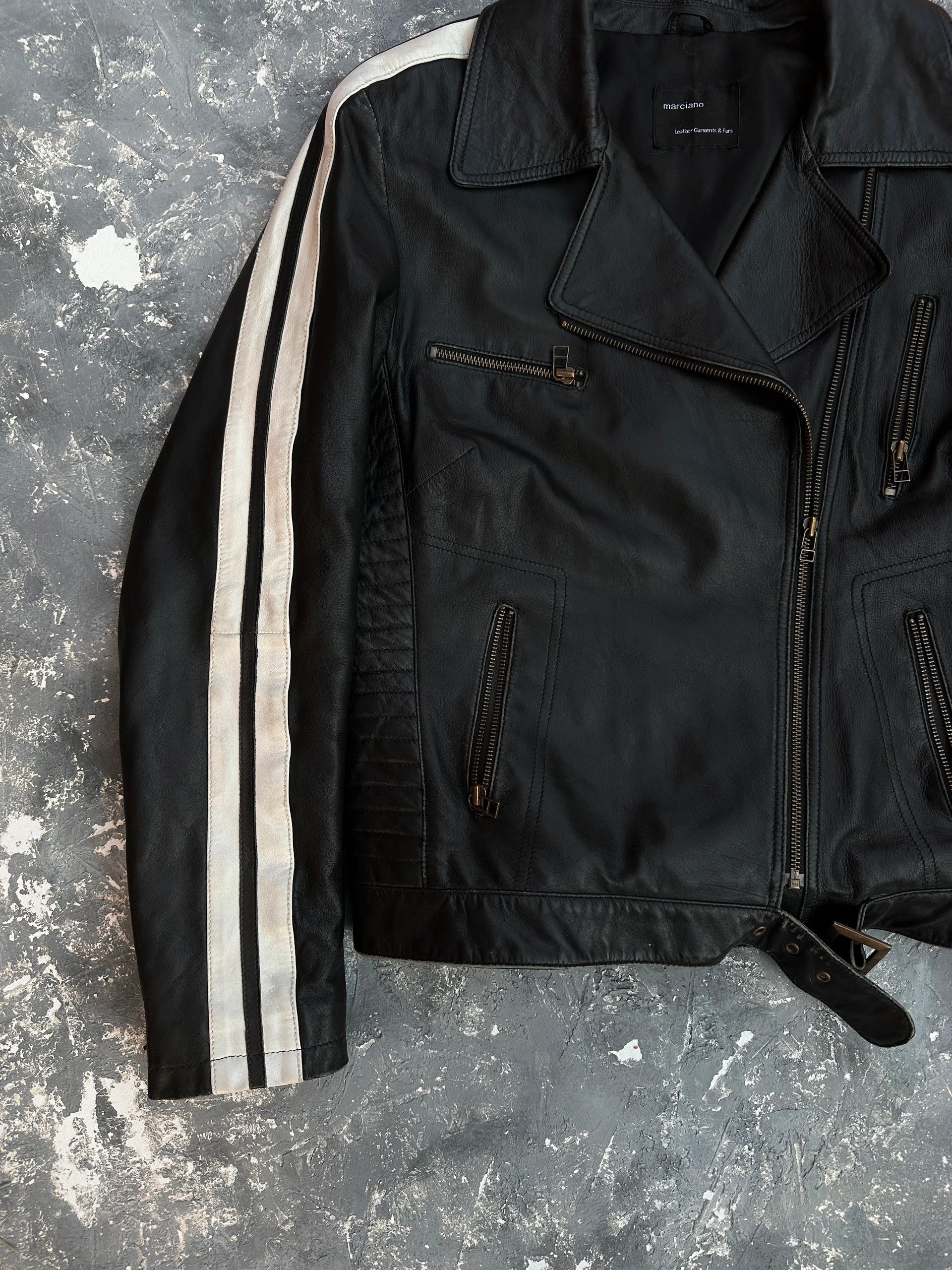 Leather vintage biker racing leather jacket y2k 00s Size US S / EU 44-46 / 1 - 3 Thumbnail