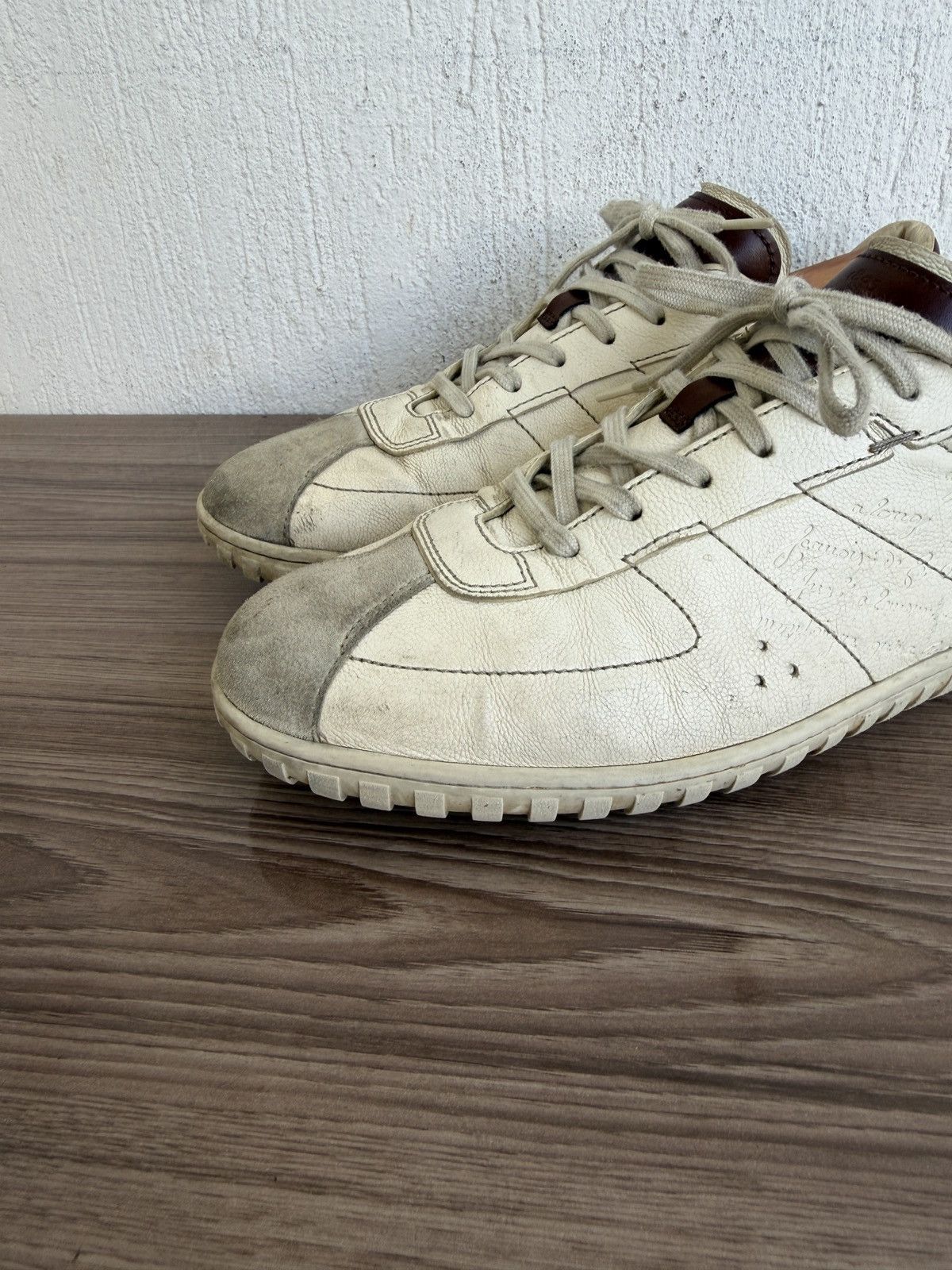 Berluti Eden scritto leather trainers Size US 9.5 / EU 42-43 - 4 Thumbnail