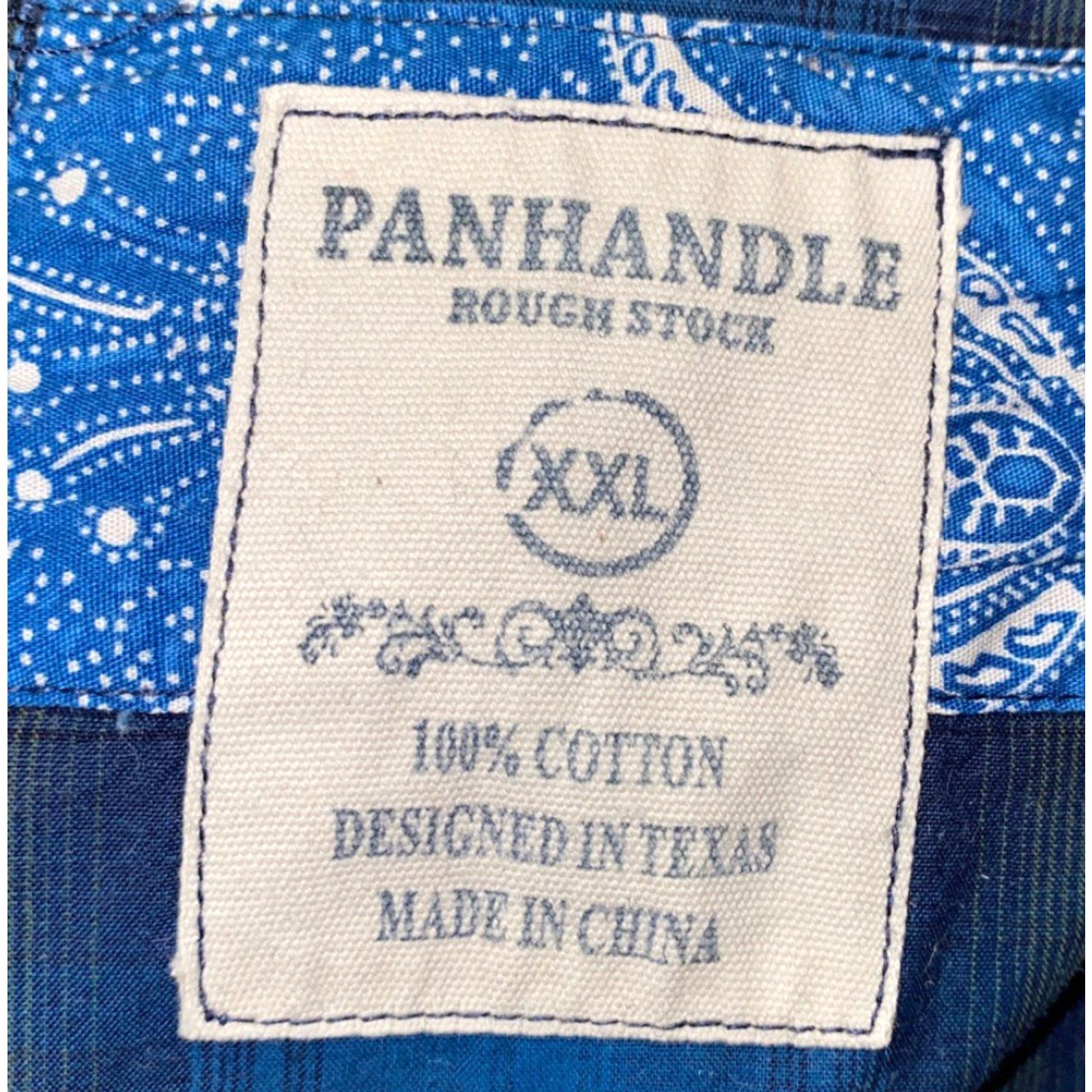 Vintage Panhandle Rough Stock Shirt Men 2XL Plaid Long Sleeve Snap Button Casual Blue/Green Size US XXL / EU 58 / 5 - 7 Thumbnail