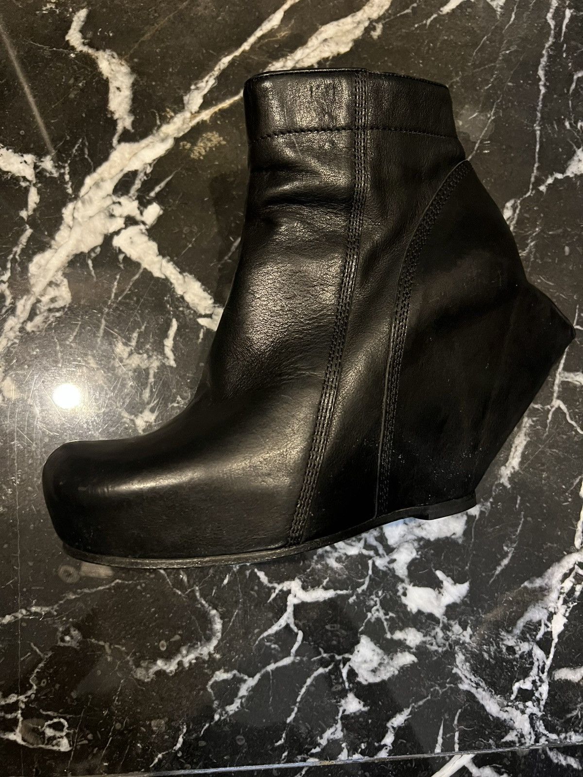 Rick Owens Rick Owens black turbo ankle boots with peak wedge Size US 5 / IT 35 - 2 Thumbnail