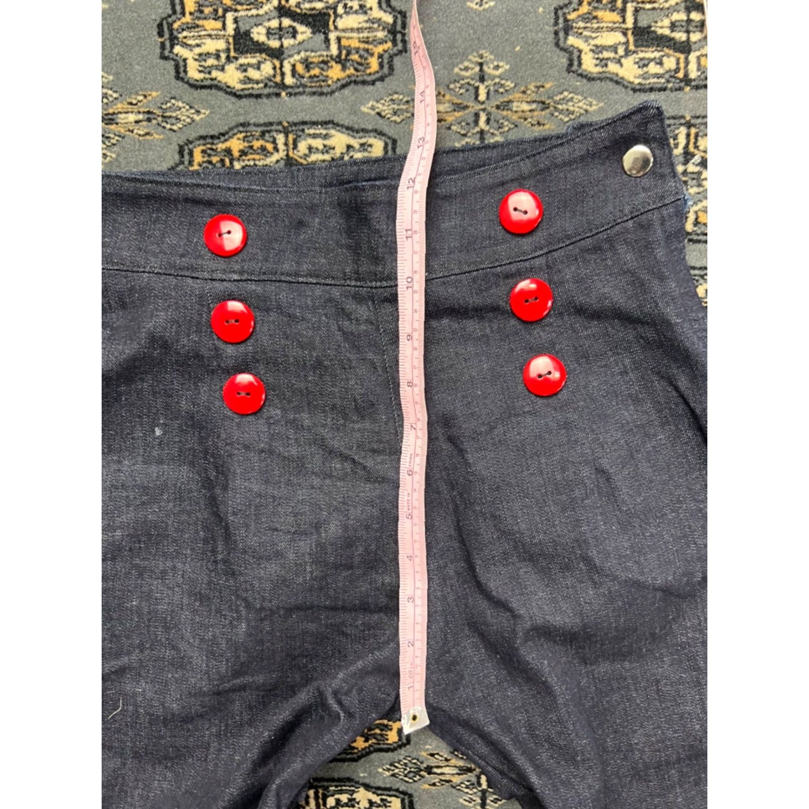 Denime Pinky Pinups Sailor Denim Capris Women S Capri Jeans Blue Size S Size ONE SIZE - 4 Thumbnail
