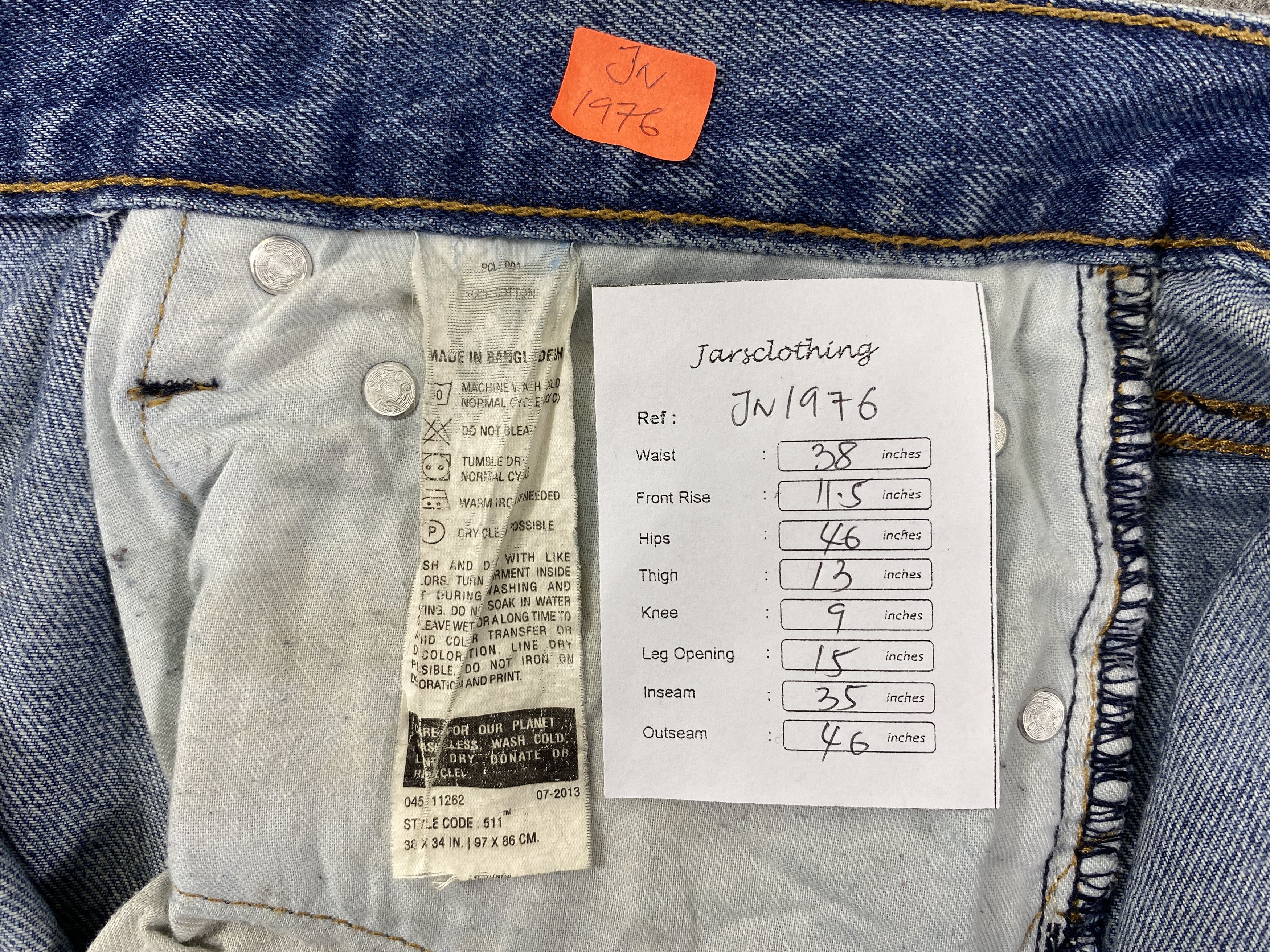 Levi's Vintage Levi's 511 Faded Blue Jeans 38x35 Denim -JN1976 Size US 38 / EU 54 - 8 Thumbnail
