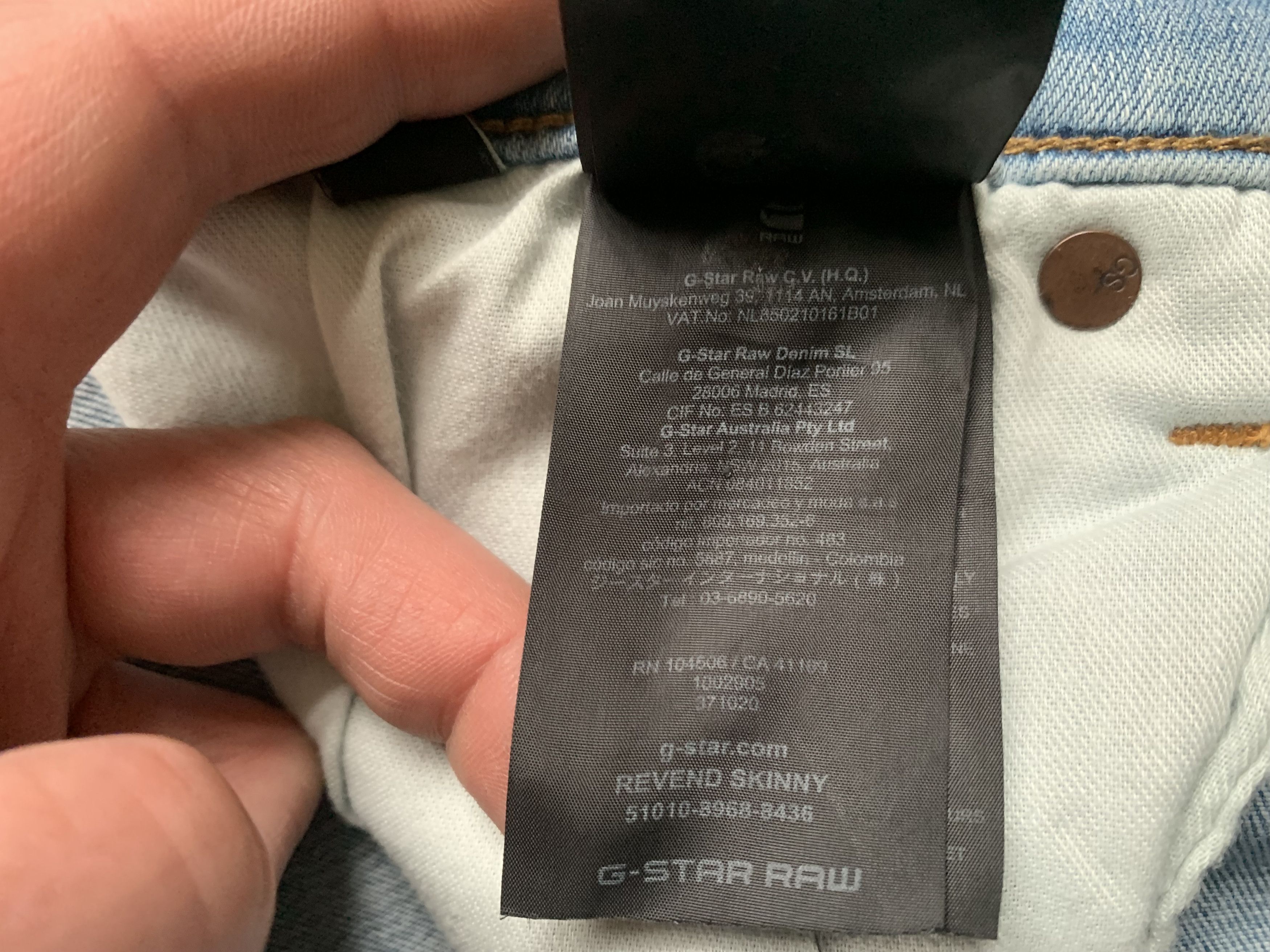 G-Star G-Star Raw Revend Light Washed Skinny Jeans Size US 34 / EU 50 - 10 Thumbnail