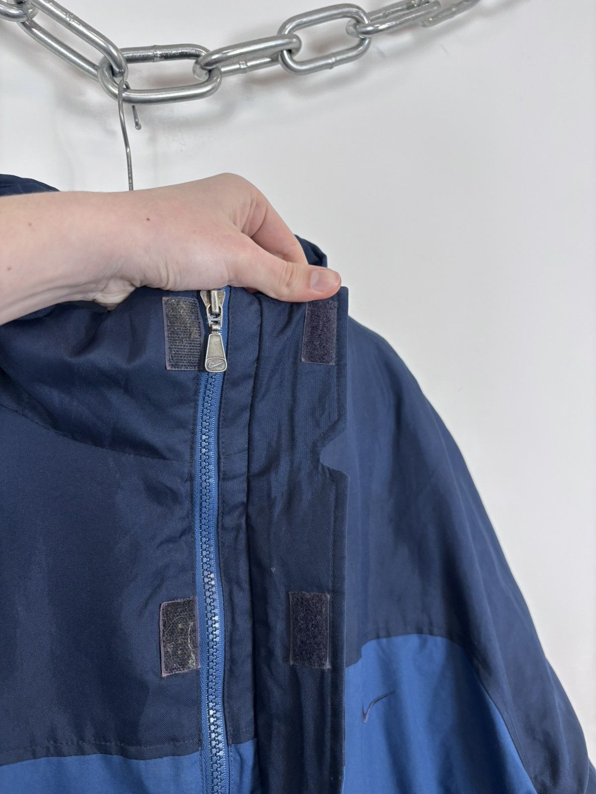 Nike Vintage 2000s Nike Y2K Blue Swoosh Oversized Puffer Jacket Size US L / EU 52-54 / 3 - 19 Thumbnail