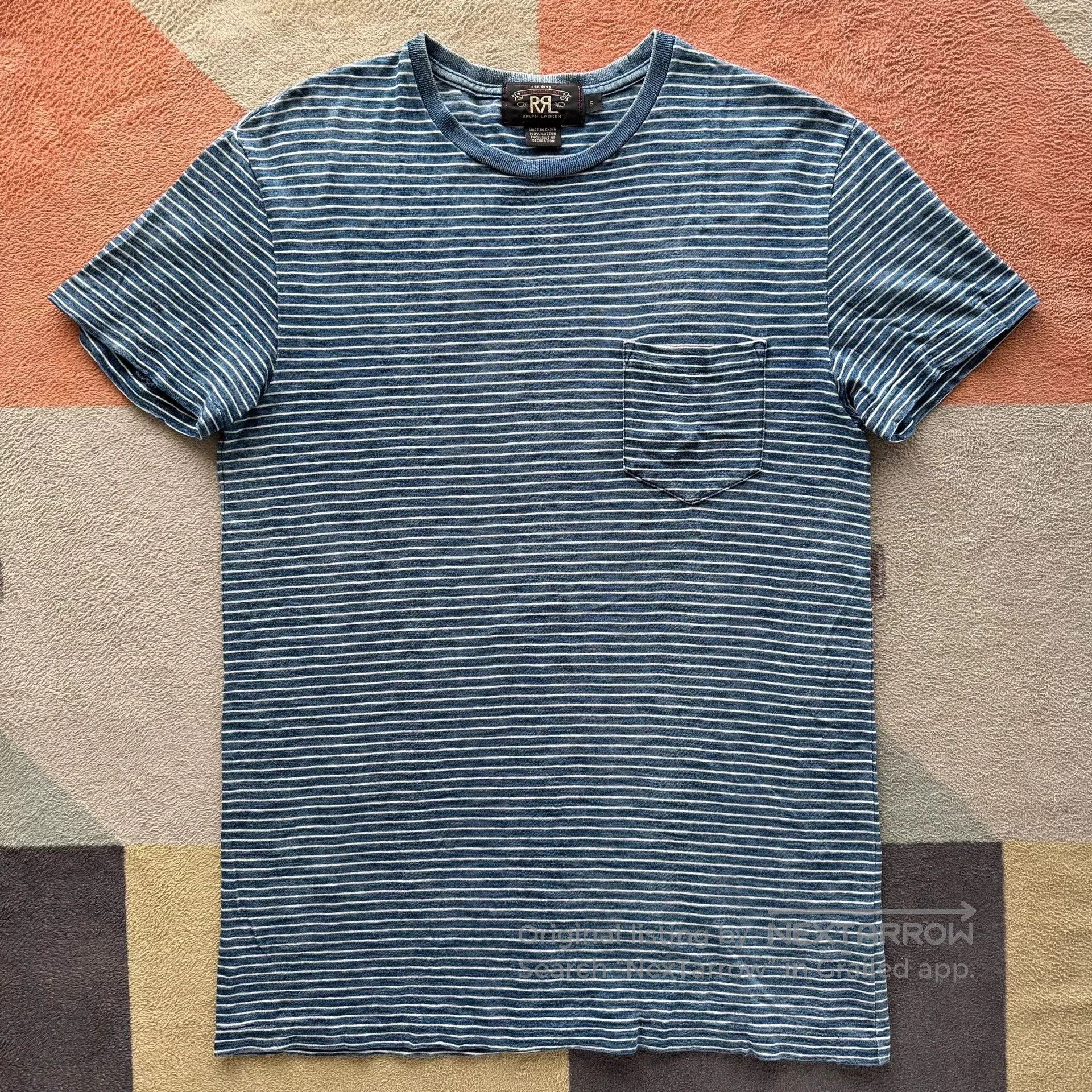 RRL Ralph Lauren Ralph Lauren RRL Blue White Stripe Tee. Size US S / EU 44-46 / 1 - 1 Thumbnail