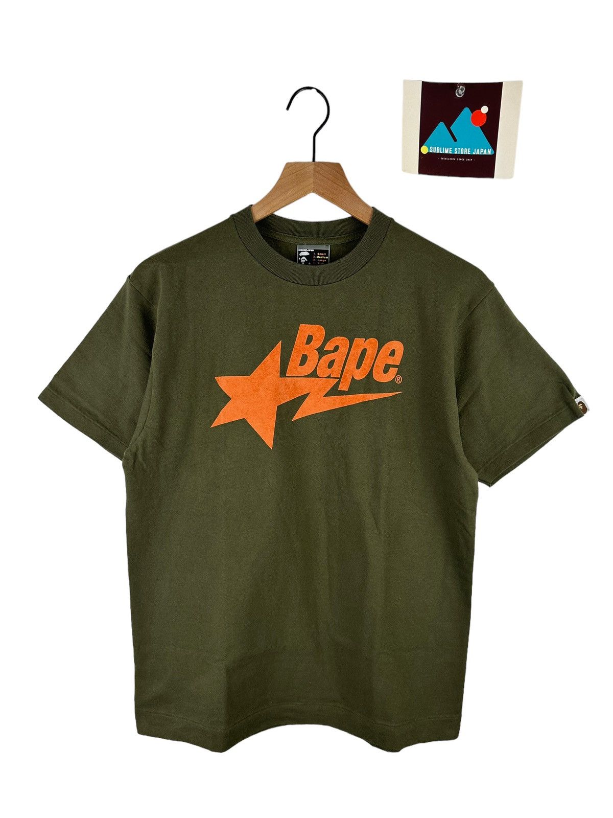 Pre-owned Bape Og  Star Logo Print T-shirt In Green