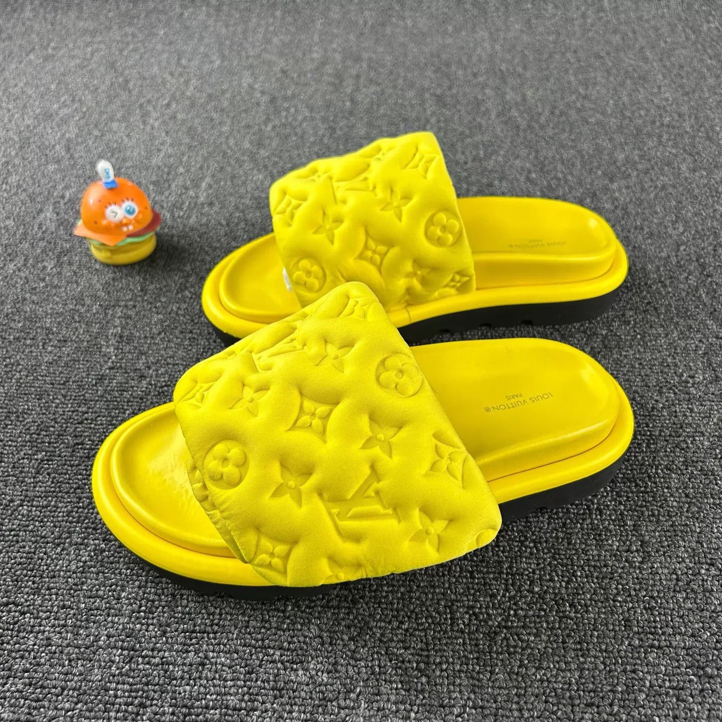 Louis Vuitton LV Yellow Embossed Monogram Slippers EU37 Size US 6.5 / IT 36.5 - 1 Thumbnail
