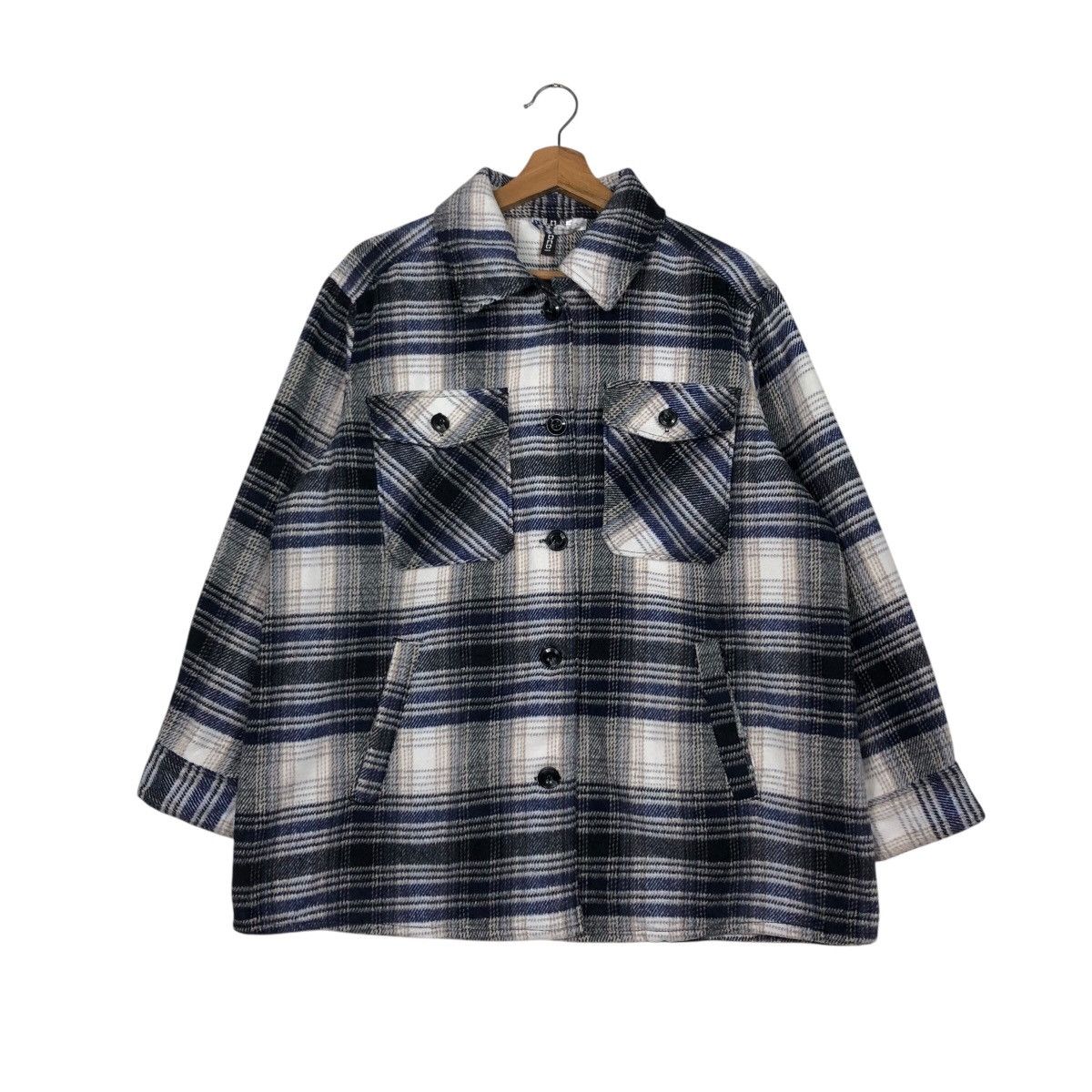 Japanese Brand 📌Vintage Flannel Jacket Wool Divided Tartan Issey Miyake Size US M / EU 48-50 / 2 - 2 Thumbnail