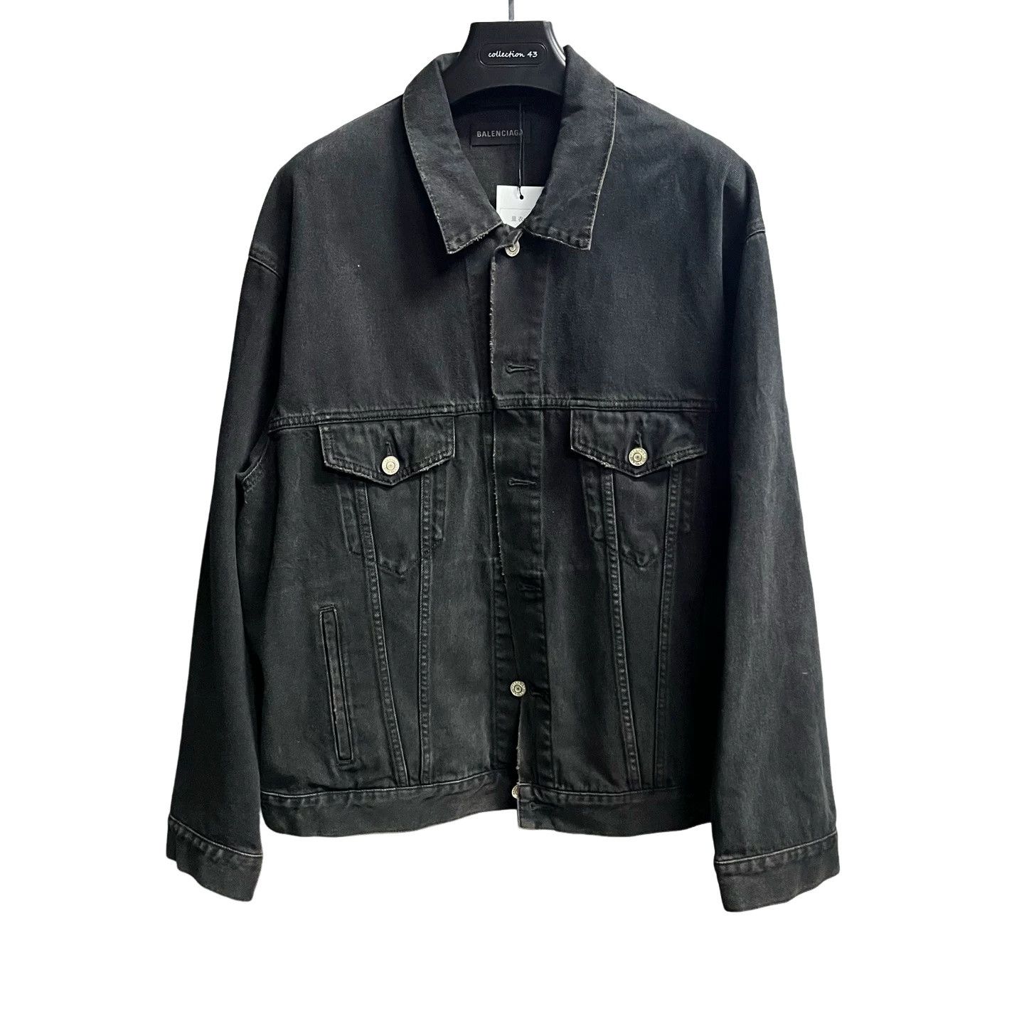 Balenciaga Balenciaga Spray Logo Denim Jacket XS Size US XS / EU 42 / 0 - 1 Thumbnail