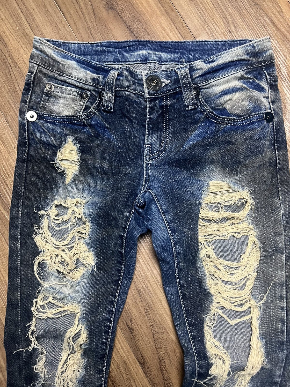 Japanese Brand d.i.a. Ripped Distressed Skinny Jeans Korean Streetwear (42) Size 26" / US 2 / IT 38 - 3 Thumbnail