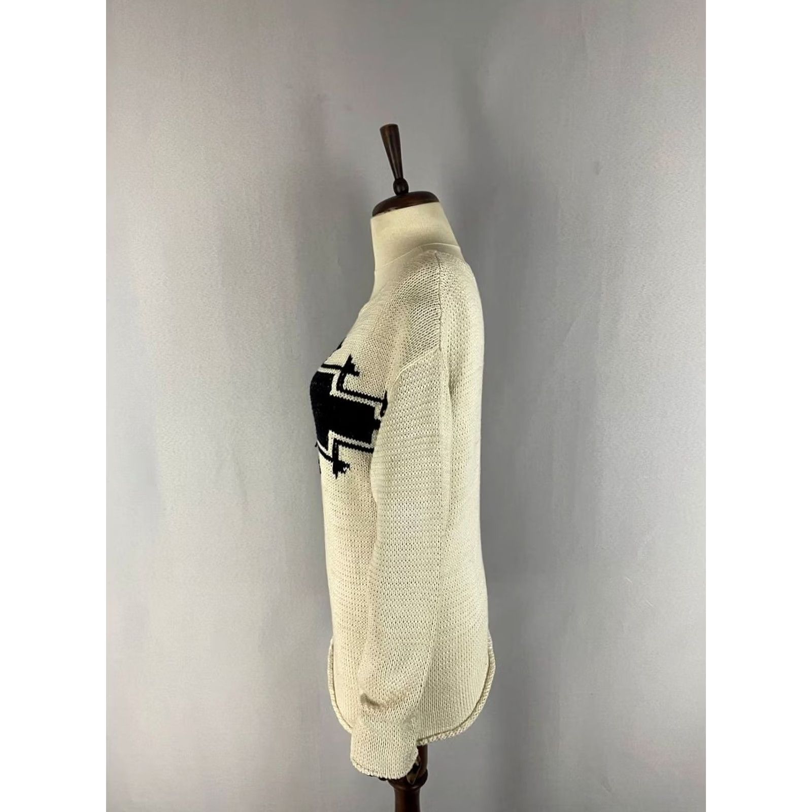 Ralph Lauren Ralph Lauren Womens Knit Sweater Size M Beige Cotton Scoop Neck Long Sleeve Regular Pullover Size M / US 6-8 / IT 42-44 - 6 Thumbnail