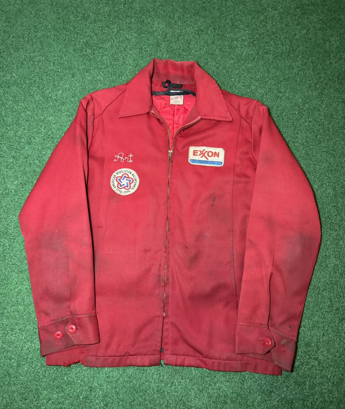 Vintage 70s Exxon Chain Stitched Art Union Made Jacket