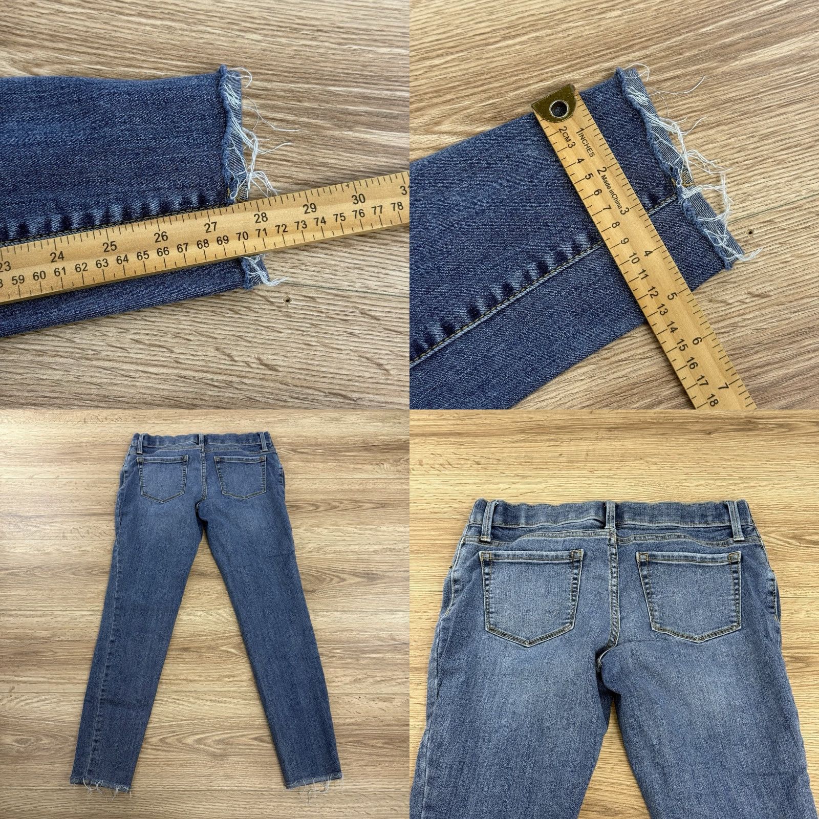 Denime Isabel Maternity Jeans Skinny Denim Distressed Raw Blue 28" Inseam Size 6 Womens Jegging Size 28" / US 6 / IT 42 - 8 Thumbnail