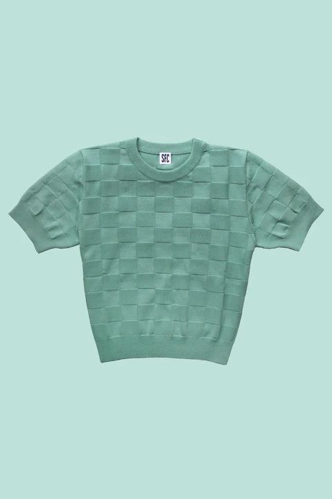 Scott Fraser Collection 💚 Scott Fraser Collection Jade Checker Chet Baker Knit NEW Size US L / EU 52-54 / 3 - 1 Thumbnail