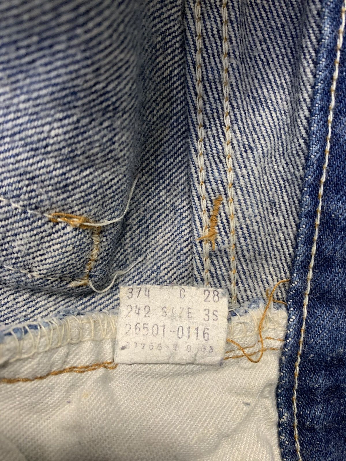 Levi's Vintage Clothing 70s 80s Lot 26501-0116 Denim Jeans Size 23" - 10 Thumbnail