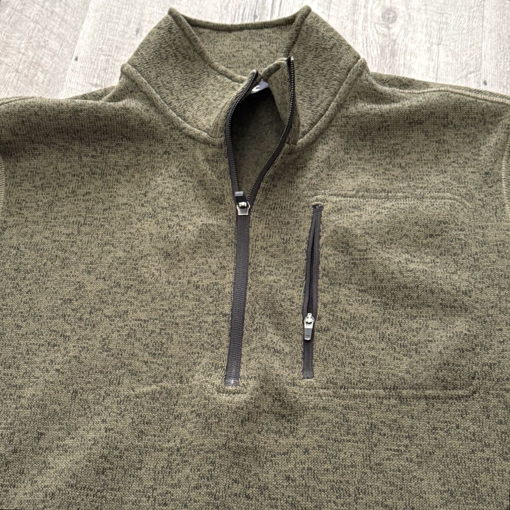 Eddie Bauer Eddie Bauer 1/4 Zip Pullover Mens Large Green Knit Fleece Sweatshirt Shirt Hoodie Size US L / EU 52-54 / 3 - 3 Thumbnail
