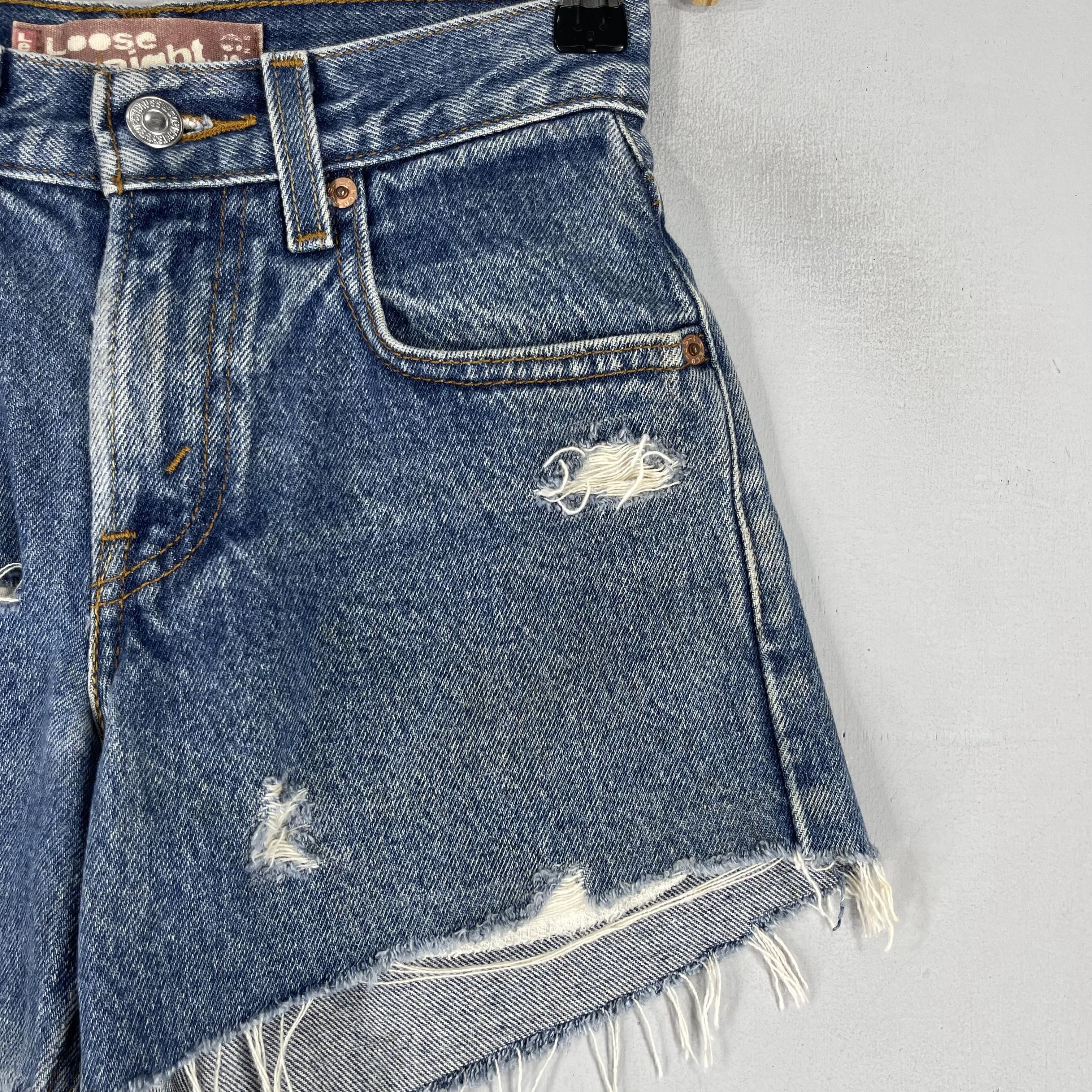 Levi's Size 23 Vintage Distressed Levis 569 Cutoff Ripped Jeans Size 23" - 4 Thumbnail