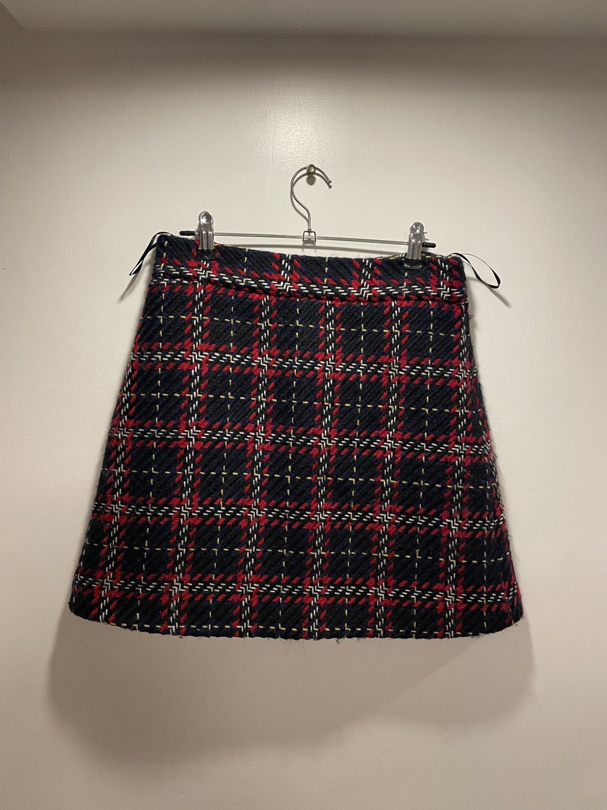 Miu Miu Miu Miu Multicolored Wool Mini Skirt Size 26" / US 2 / IT 38 - 1 Thumbnail