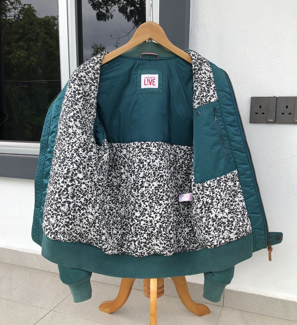 Lacoste LACOSTE LIVE TAFFETA BOMBER JACKET EMERALD GREEN MENS Size US M / EU 48-50 / 2 - 16 Thumbnail