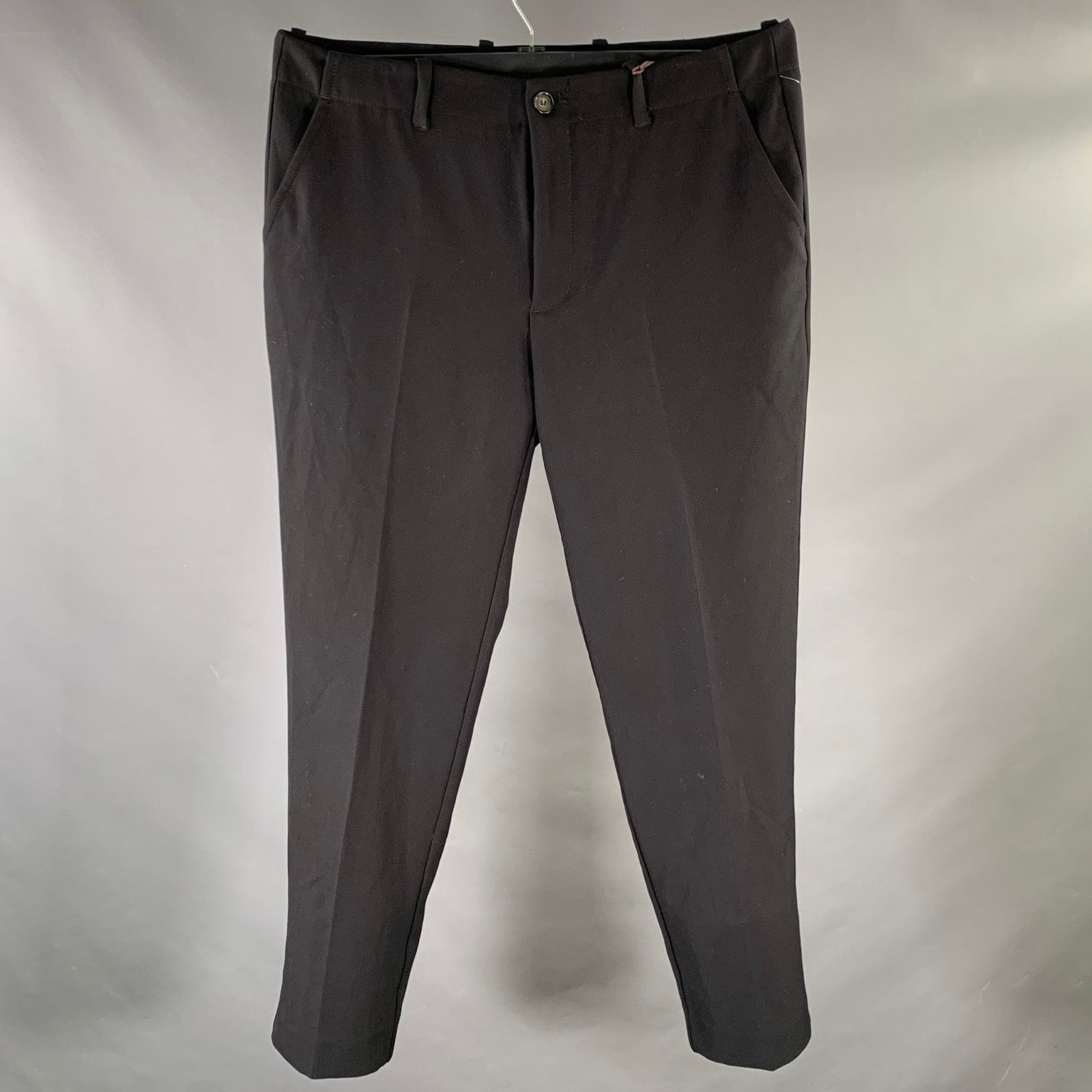 Mr Turk MR TURK Size 36 Black Polyester Blend Flat Front Dress Pants Size US 36 / EU 52 - 1 Thumbnail
