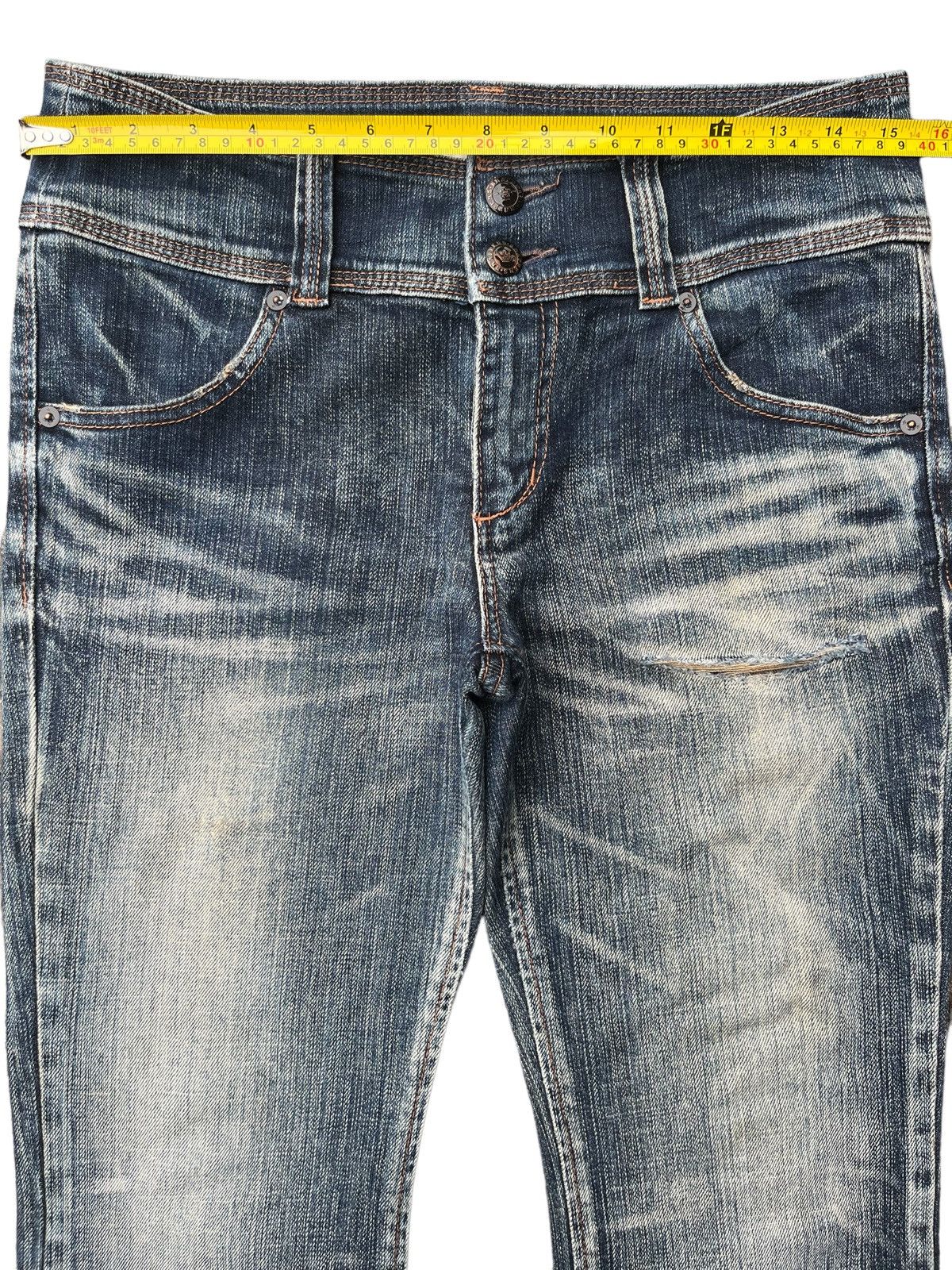 If Six Was Nine Vintage Japanese Brand Brappers Mud Washed Faded Flare Jeans Size US 30 / EU 46 - 13 Thumbnail