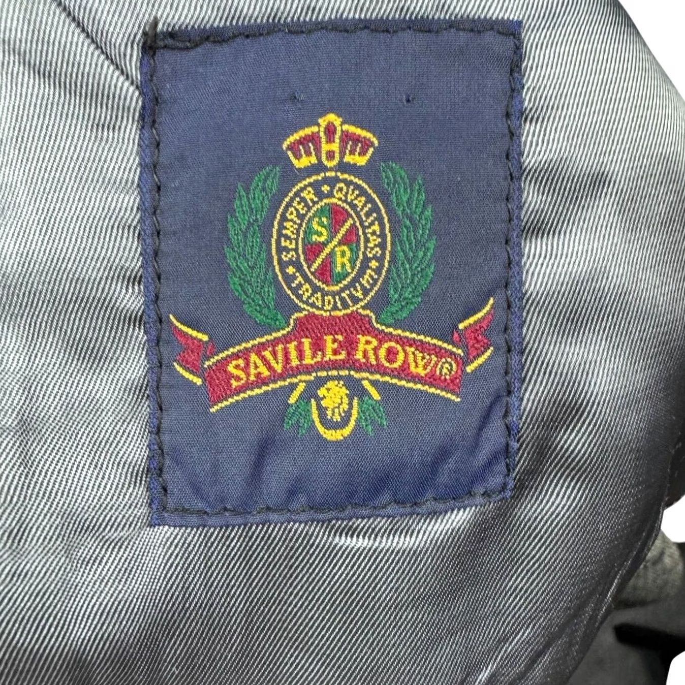 Vintage VINTAGE Saville Row Blazer Wool Tweed Leather Button Gray 40L Mens Jacket Long Size 40R - 4 Thumbnail
