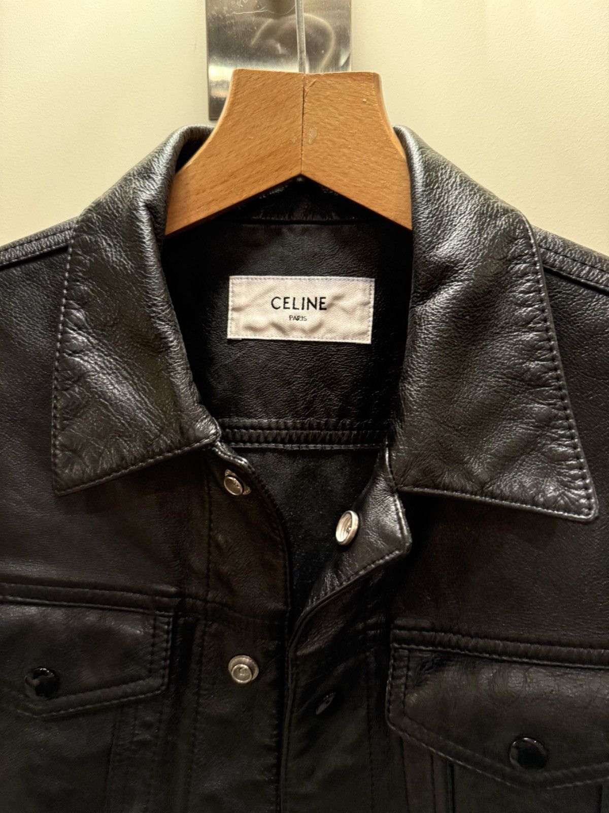 Celine × Hedi Slimane Celine Hedi Slimane 2021 1/1 Sample Leather Vest Size US M / EU 48-50 / 2 - 3 Thumbnail