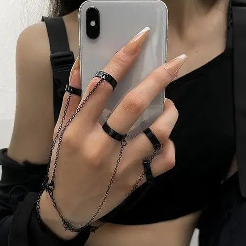 Japanese Brand × Vintage Hip Hop Geometric Chain Open Rings Size ONE SIZE - 1 Thumbnail