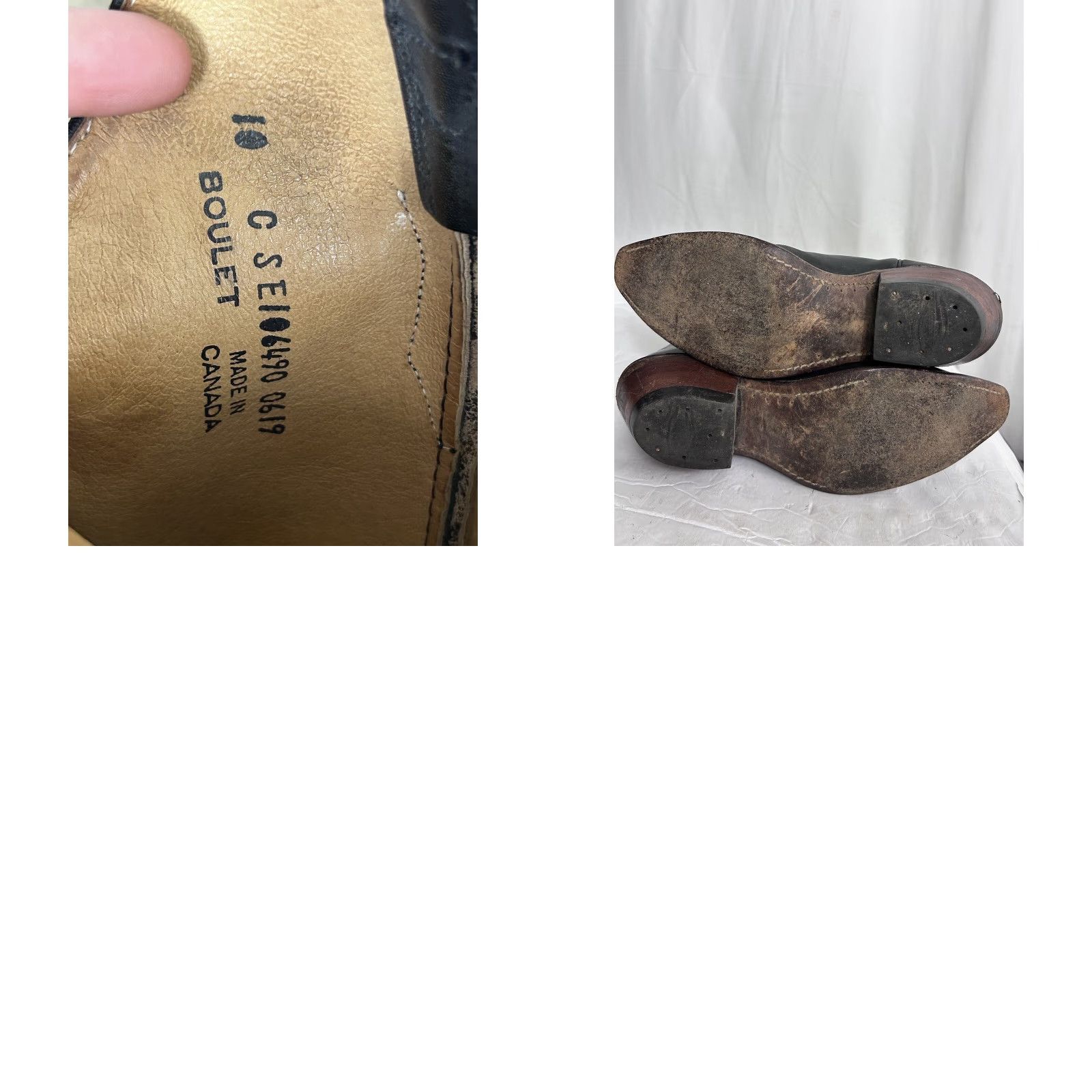 Vintage VINTAGE Boulet Womens Cowboy Boots Black and Gold 10 Shimmery Pointed Toe Pull On Western Cowboy Womens Boots Size US 10 / IT 40 - 11 Thumbnail