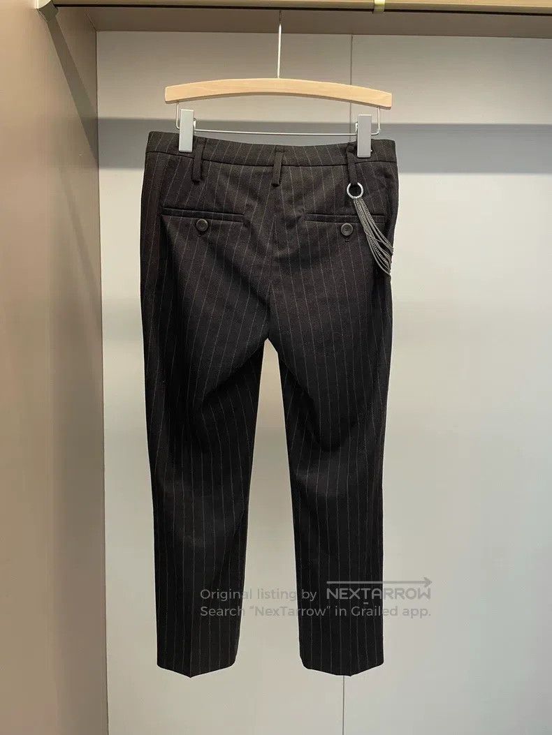 Brunello Cucinelli Brunello Cucinelli Black Gray Striped Raw Wool Casual Long Size 26" / US 2 / IT 38 - 2 Thumbnail