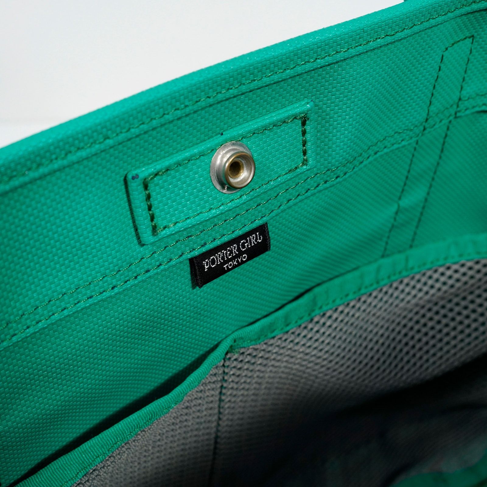 Porter Porter Girl Boyfriend Tote Canvas Navy Green Trim Japan Size ONE SIZE - 8 Thumbnail